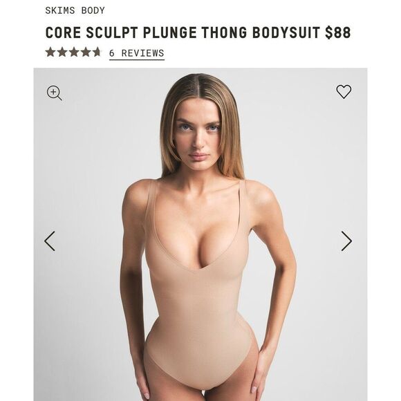 SKIMS BODY CORE SCULPT PLUNGE THONG BODYSUIT - Picture 2 of 9